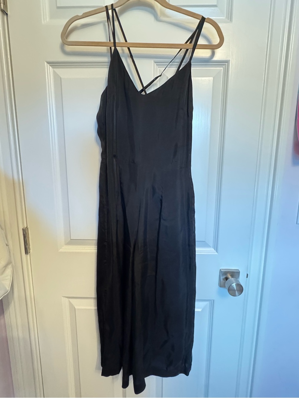 Bailey 44 Black Satin Cropped Jumpsuit
